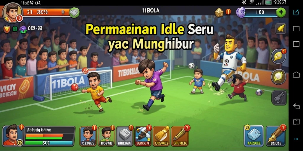 Screenshot 11BOLA menampilkan aksi seru dalam permainan Idle.