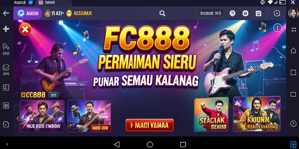 Tampilan gameplay seru FC888 dengan interaksi musik menyenangkan.