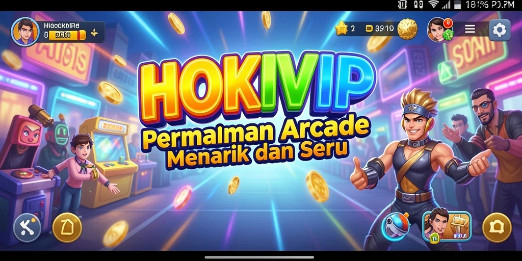 Screenshot gameplay utama HOKIVIP menampilkan keseruan bermain arcade.